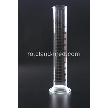 Cilindru de măsurare cu orificiu și gradare cu bază rotundă din sticlă